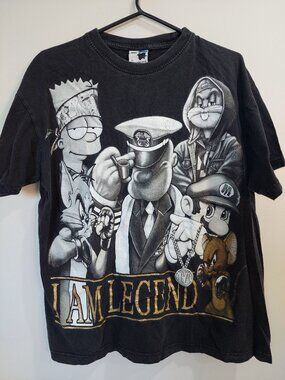 Phat Doc Sz L Graphic Tee ‘I AM LEGEND’ Bugs Bar Popeye Mario Tom & Jerry